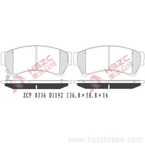 FMSI D1192 ceramic brake pad for Mazda